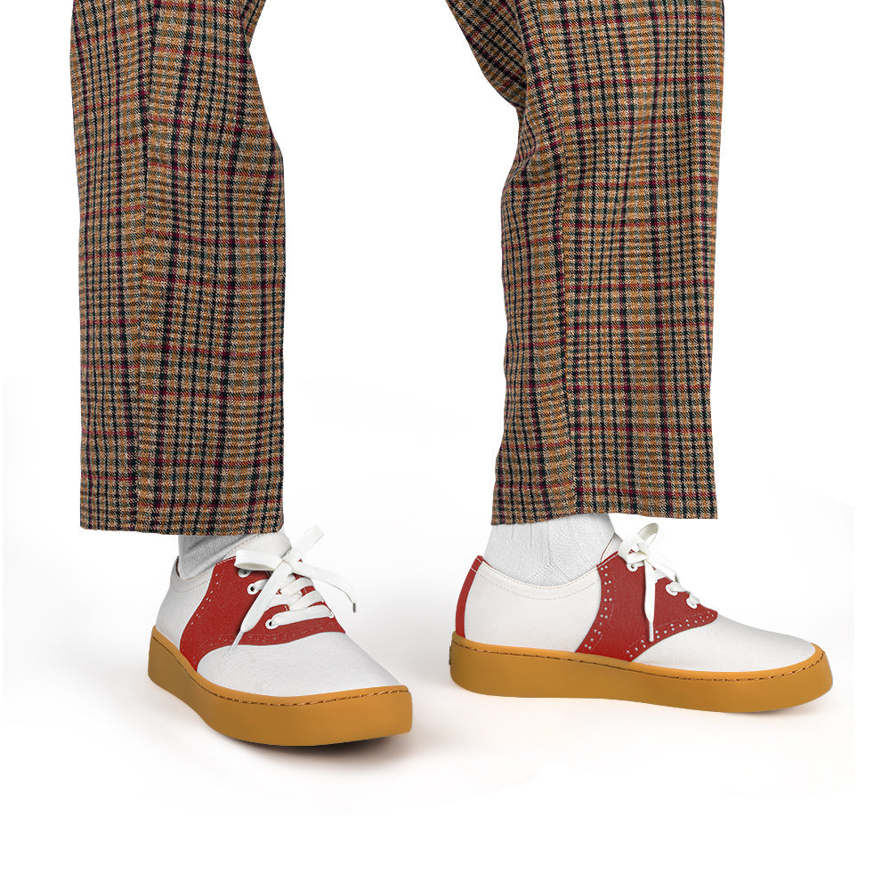Saddle Red Casual Sneaker Shoes