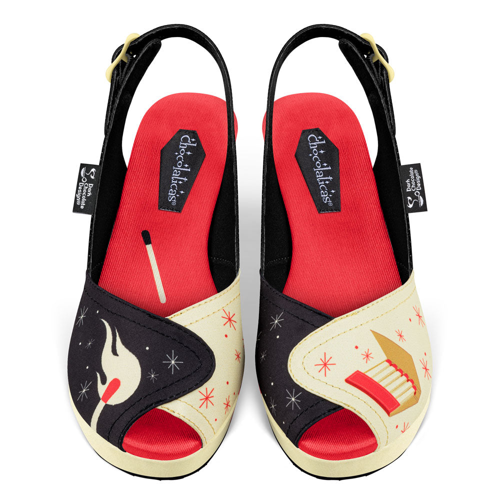 Chocolaticas® She's On Fire Women's Sandal Wedge Shoes