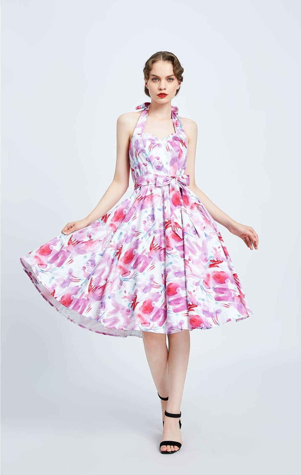 Katie Halter Swing Dress With Pockets by Miss Lulo