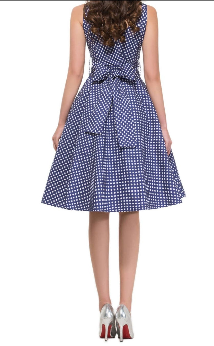 Julie Fit and Flare Polkadot Dress by Miss Lulo