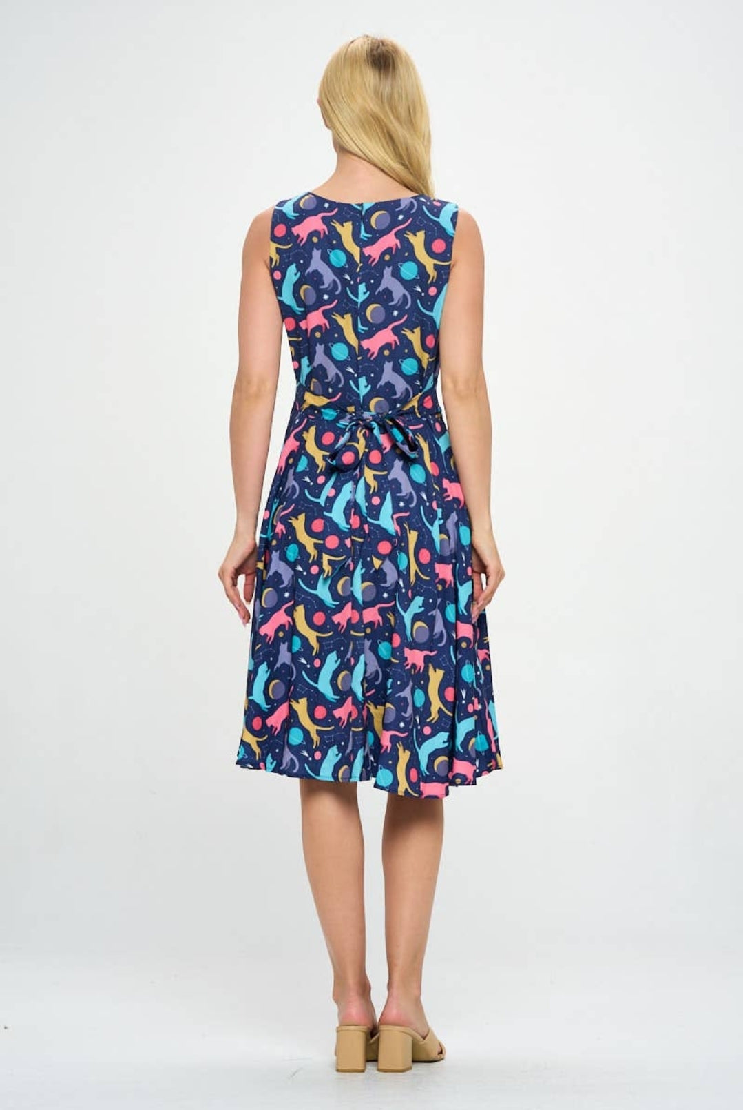 Colorful Cat Print Dress by LA Soul