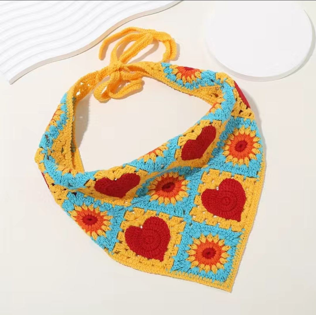 Heart Crochet Hair Scarf