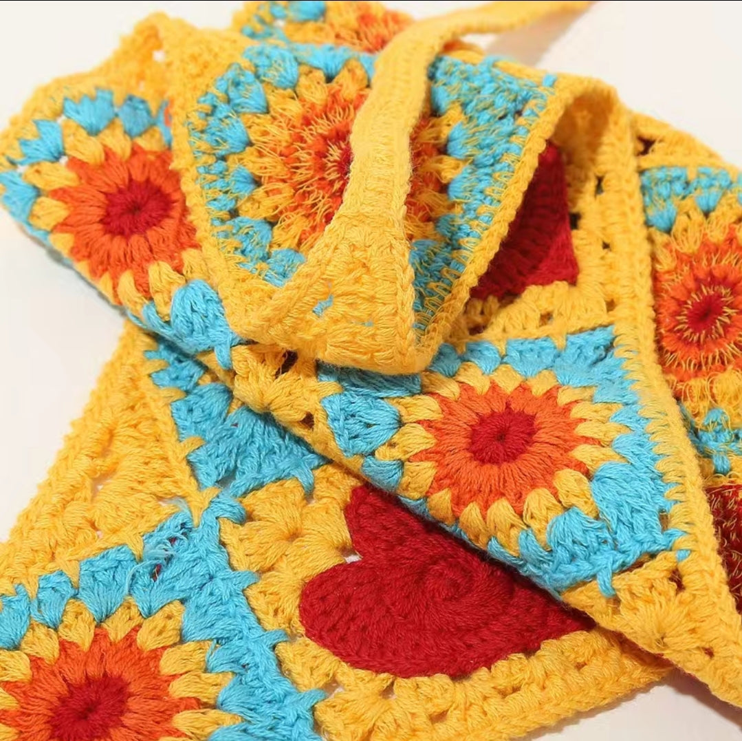 Heart Crochet Hair Scarf