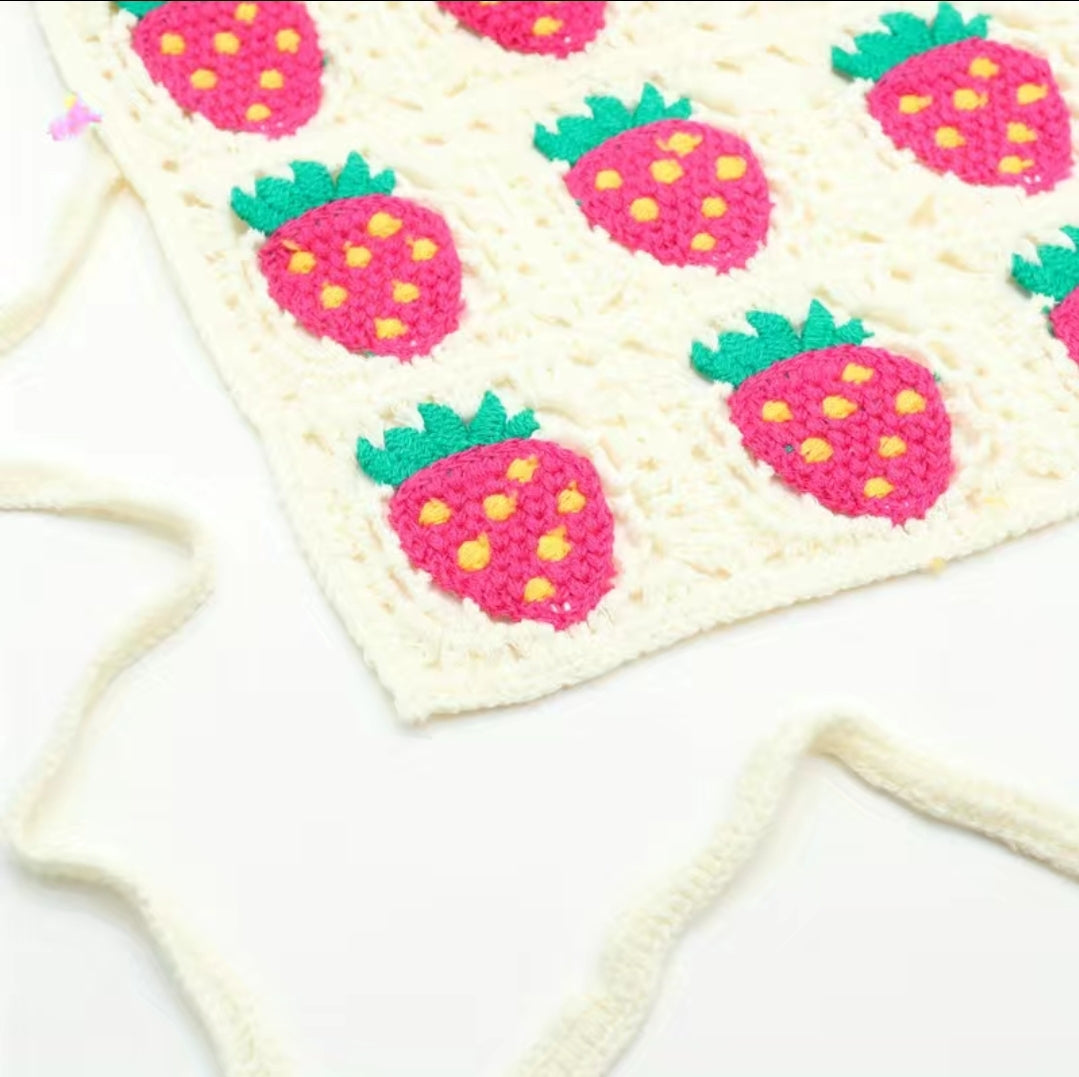 Strawberry Crochet Hair Scarf