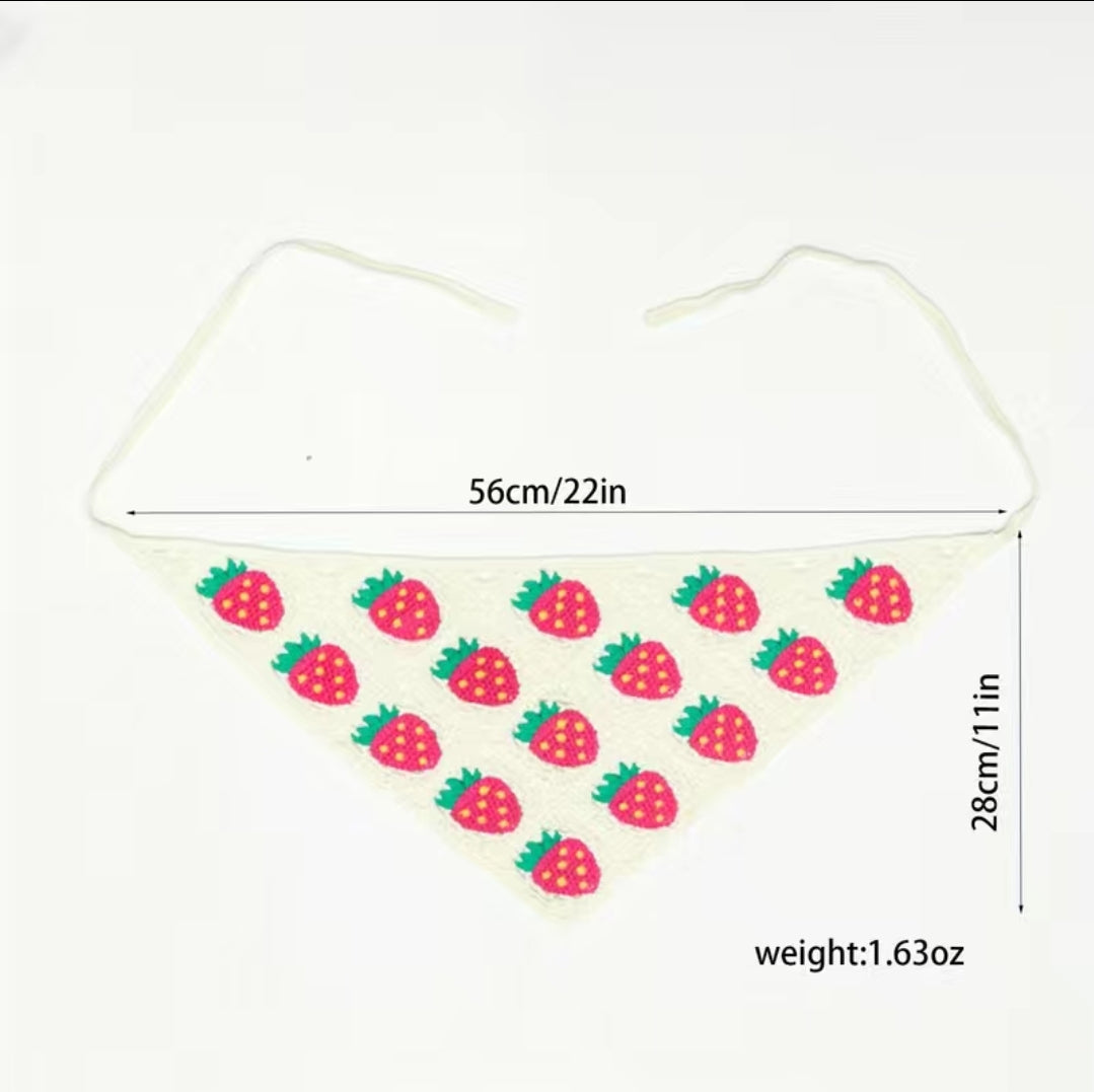 Strawberry Crochet Hair Scarf