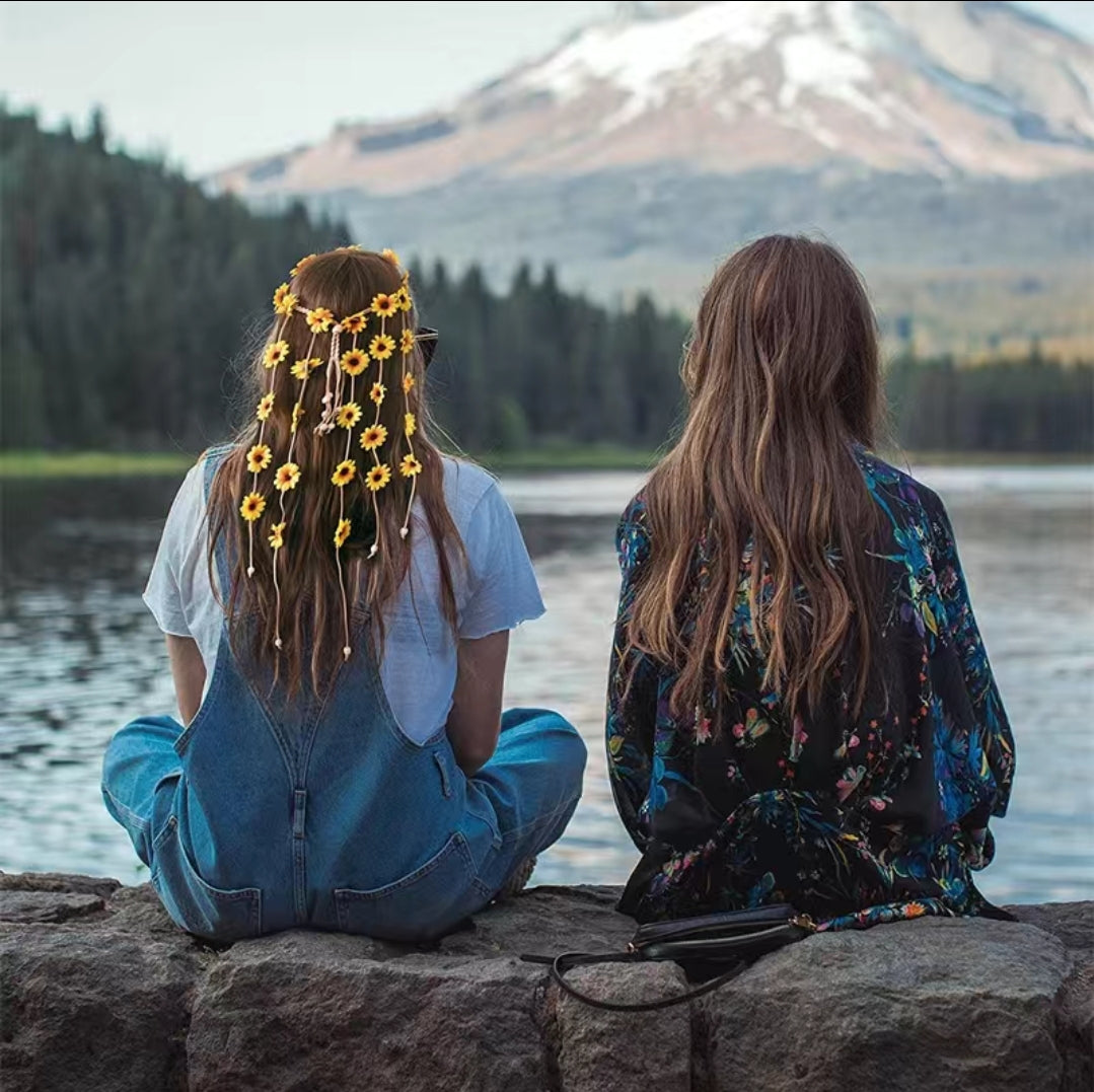 Bohemian Hippie Sunflower Hair Crown