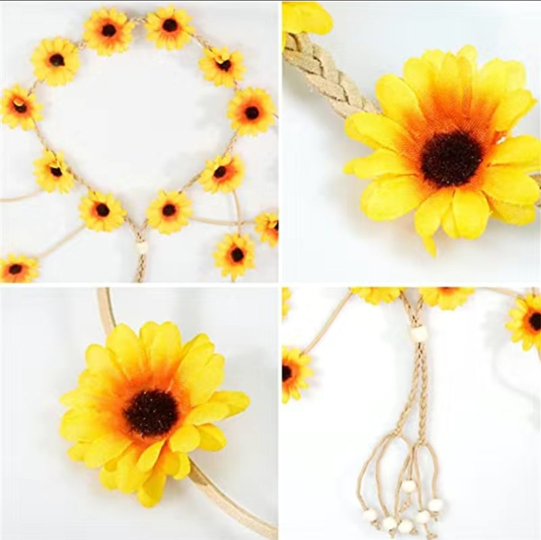 Bohemian Sunflower Hair Crown
