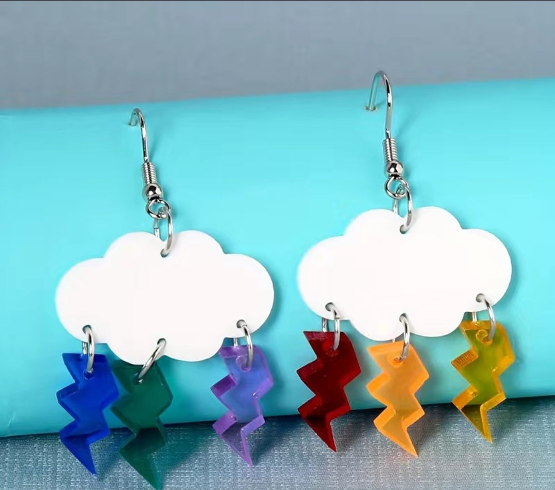 Cloud Raindrop Dangle Earrings