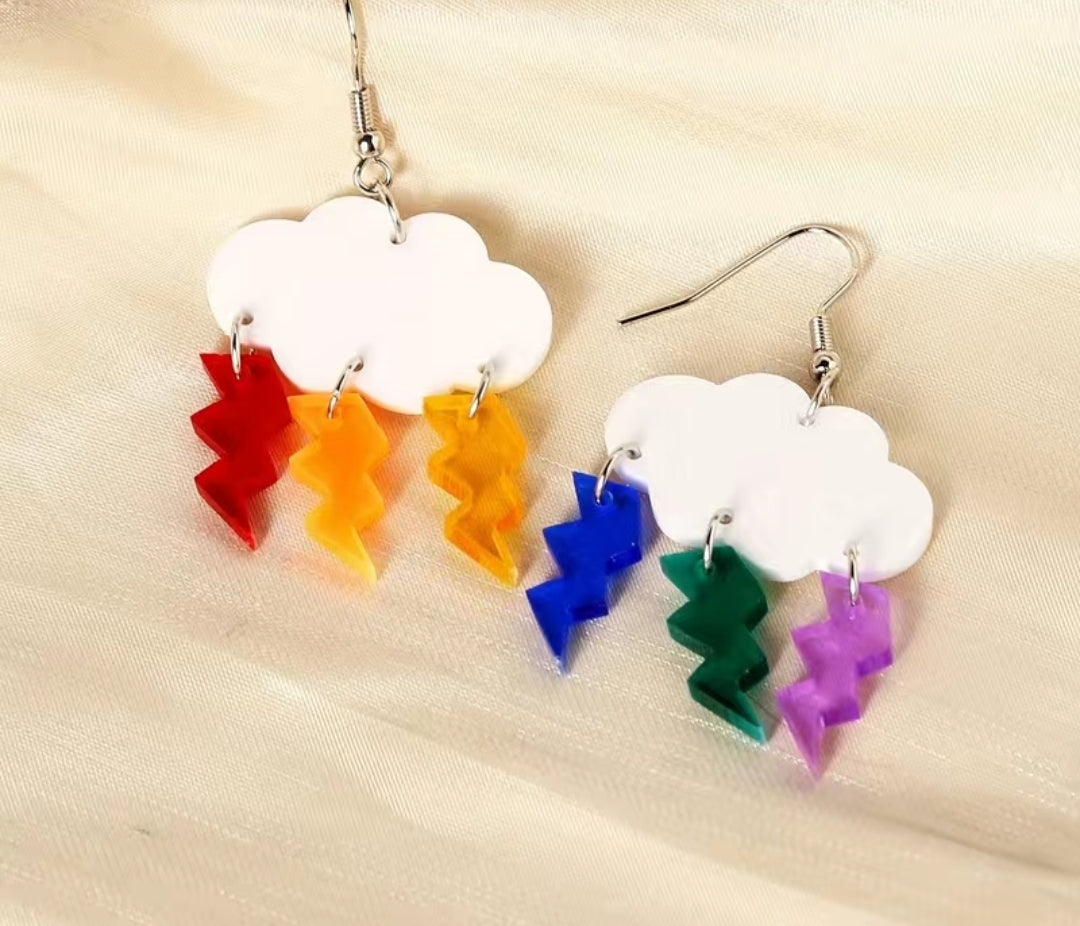 Cloud Raindrop Dangle Earrings