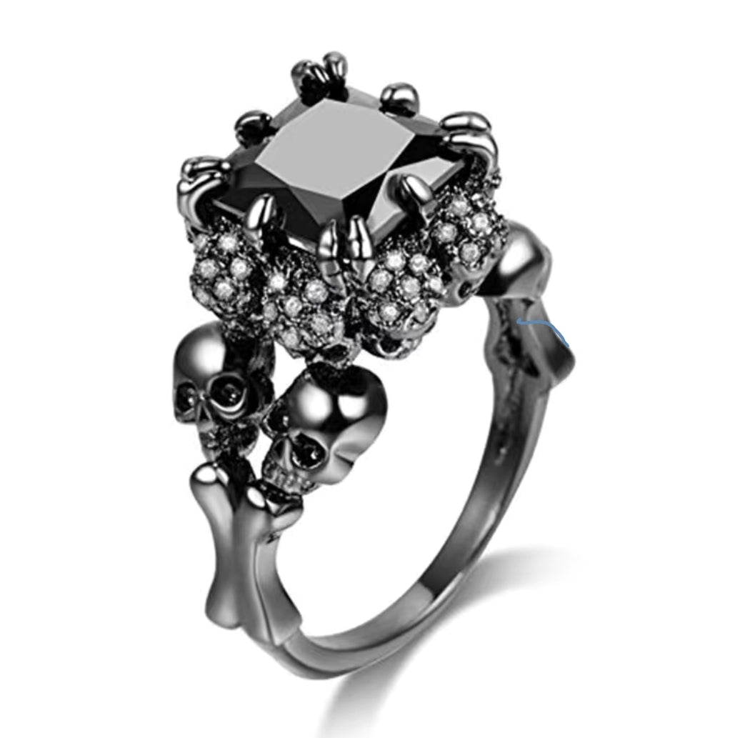 Black Skull Square Ring