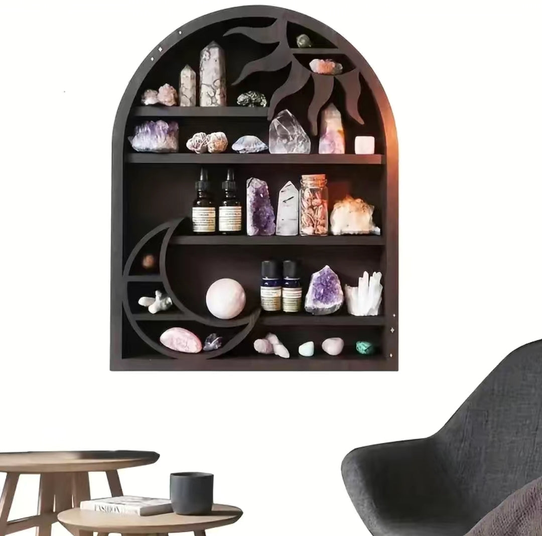 Crescent Moon Crystal Display Shelf