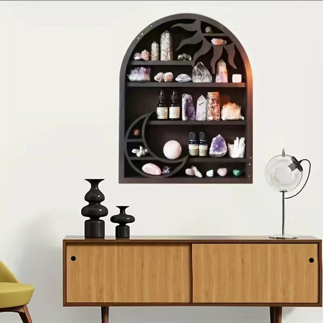 Crescent Moon Crystal Display Shelf