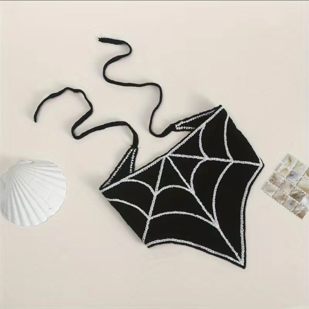 Spiderweb Crochet Hair Bandana