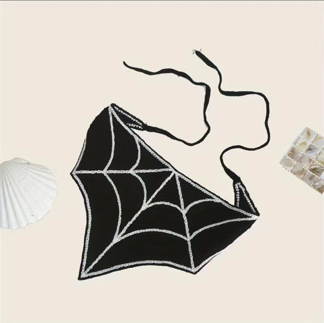 Spiderweb Crochet Hair Bandana