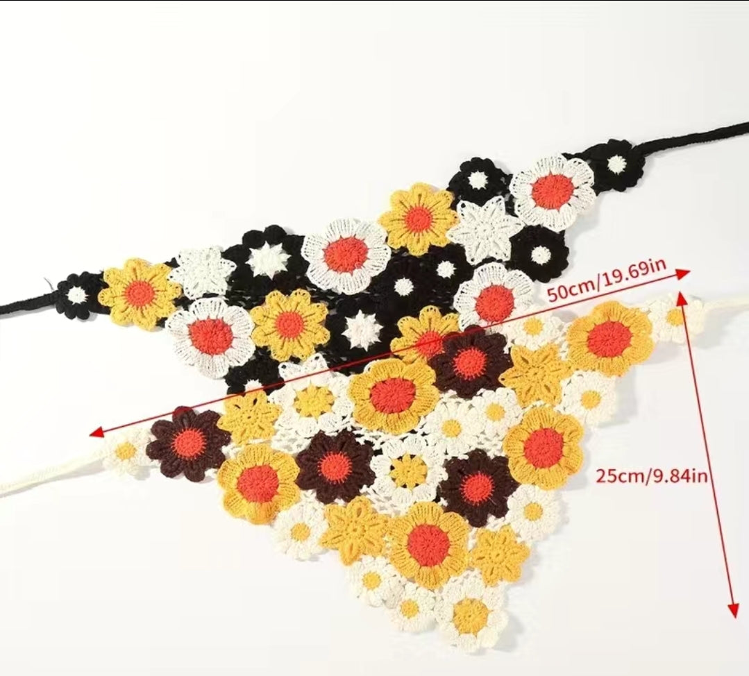 Flower Crochet Hair Scarf