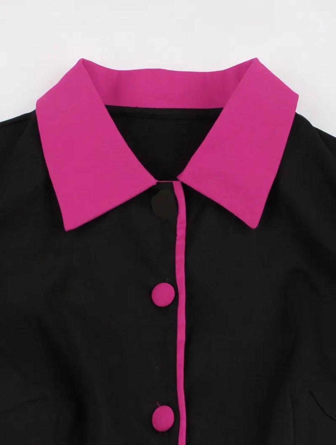 Retro Colorblock Pinup Bowling Shirt Dress