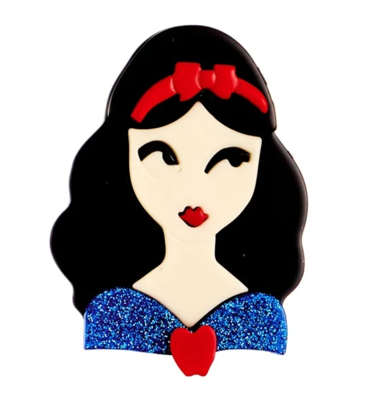 Snow White Resin Brooch