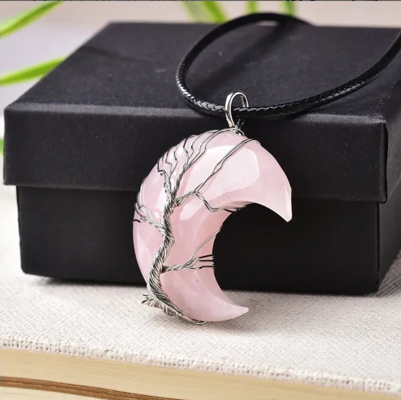 Moon Wire Wrapped Necklace