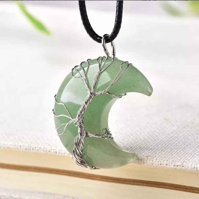 Moon Wire Wrapped Necklace
