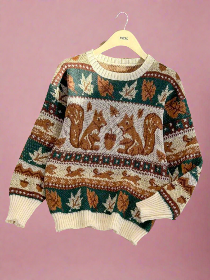 Autumn Squirrel Sweater