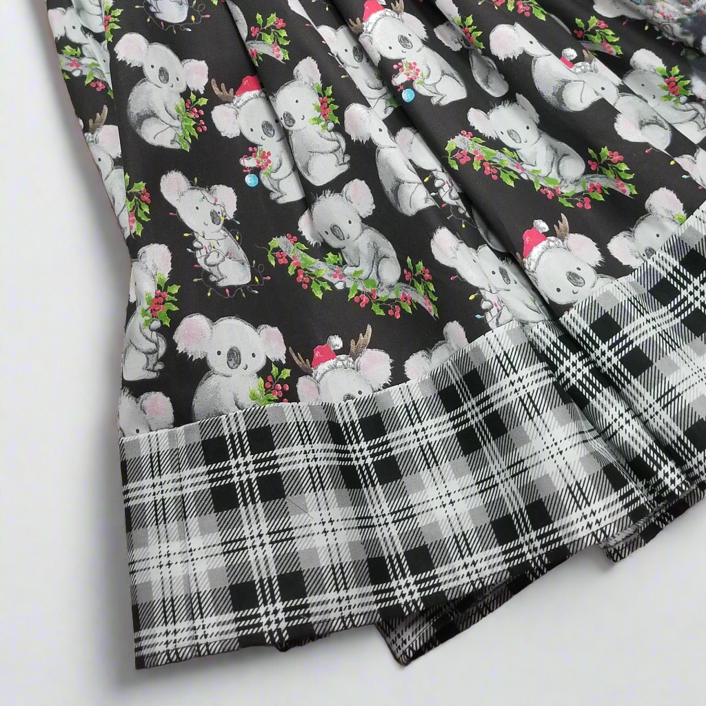 Koala Christmas Novelty Cotton Swing Skirt by Hollyville