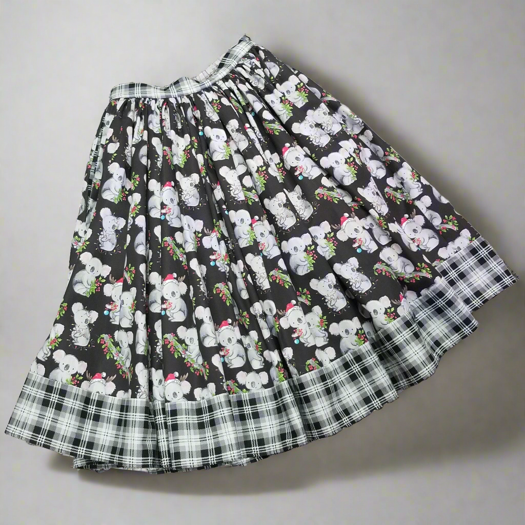 1950's vintage koala print Christmas pinup skirt