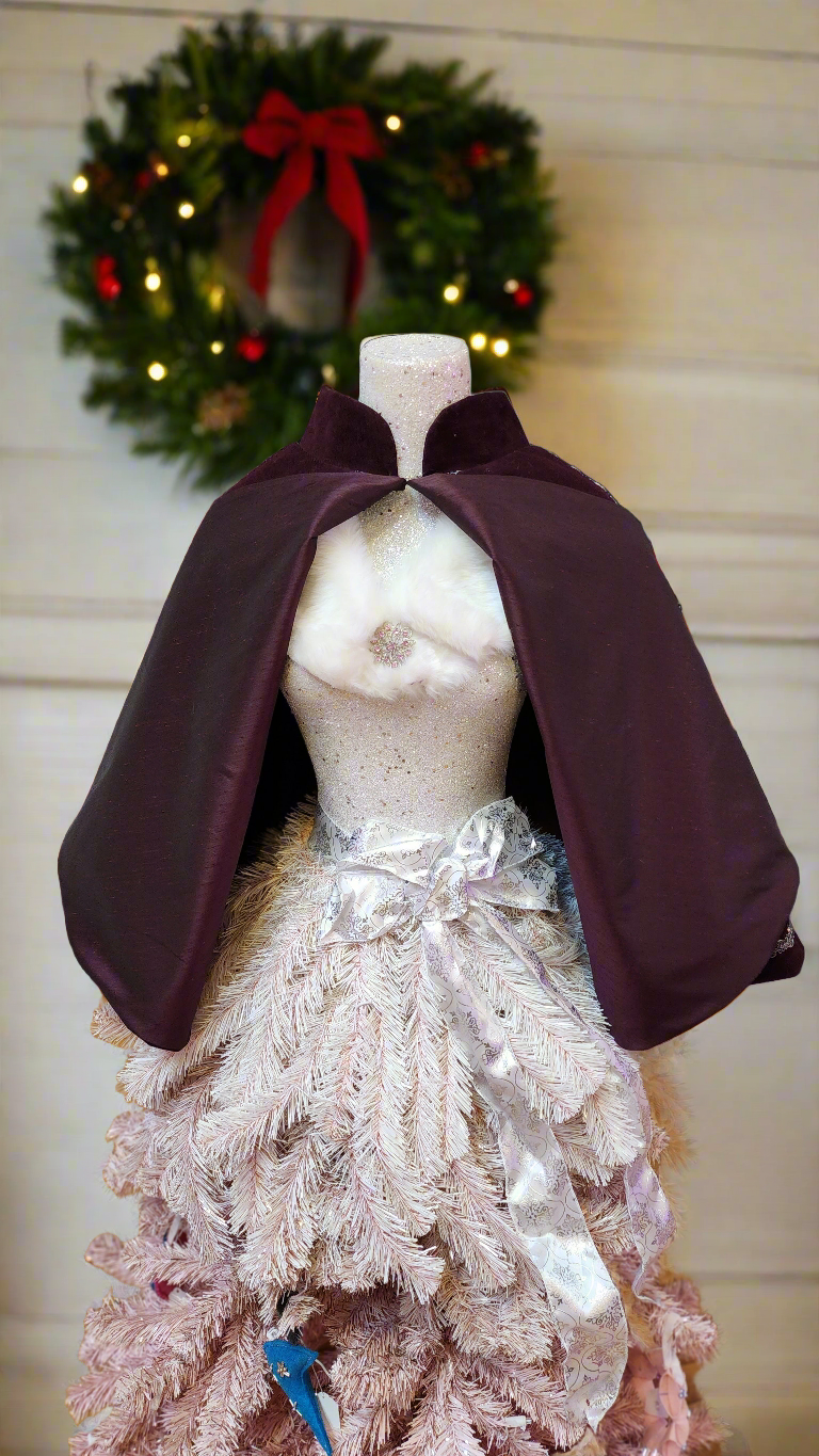Aubergine Corduroy Full Circle Cape by Hollyville