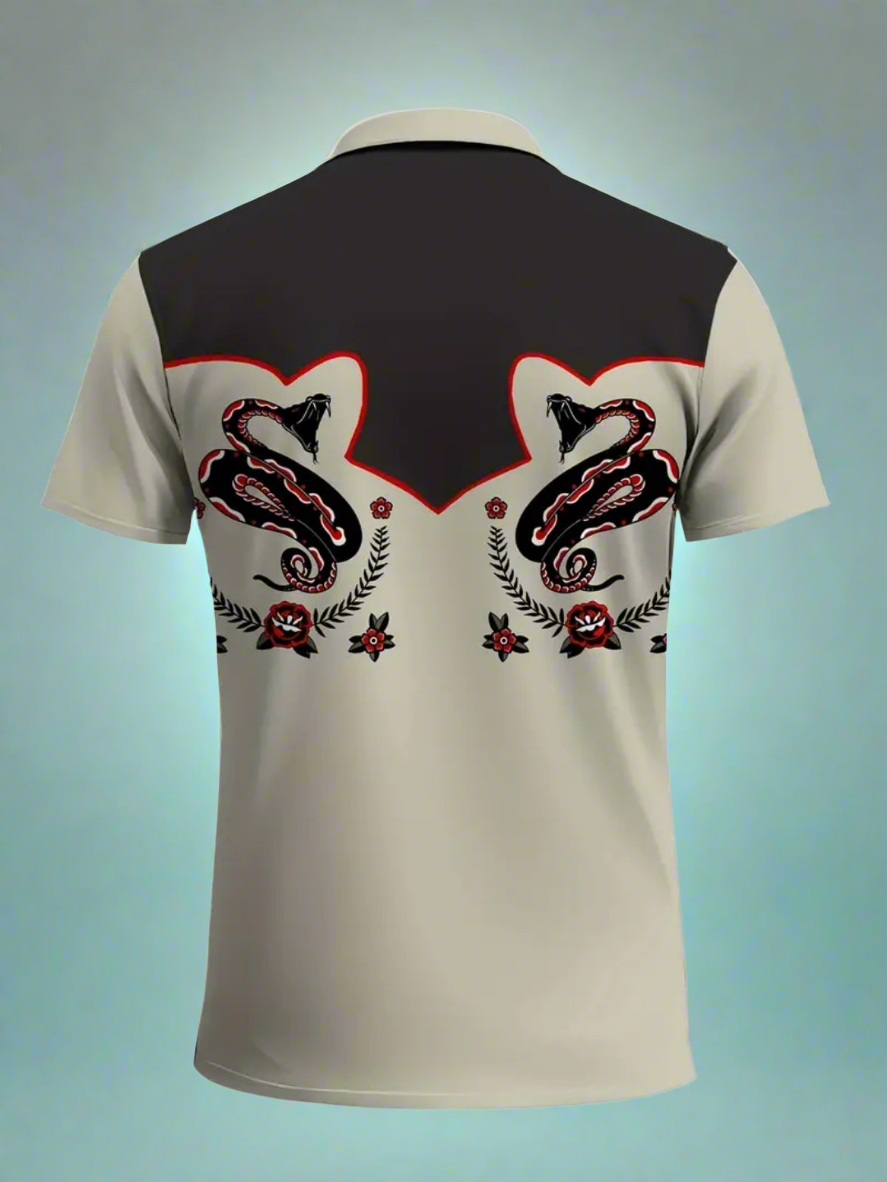 Snake Western Print Button Up Shirt