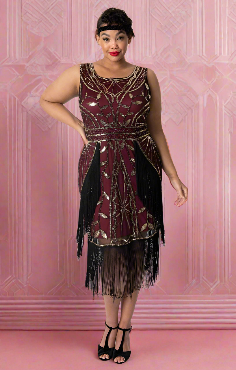 Ambroise Flapper Burgundy Dress Hollyville Boutique