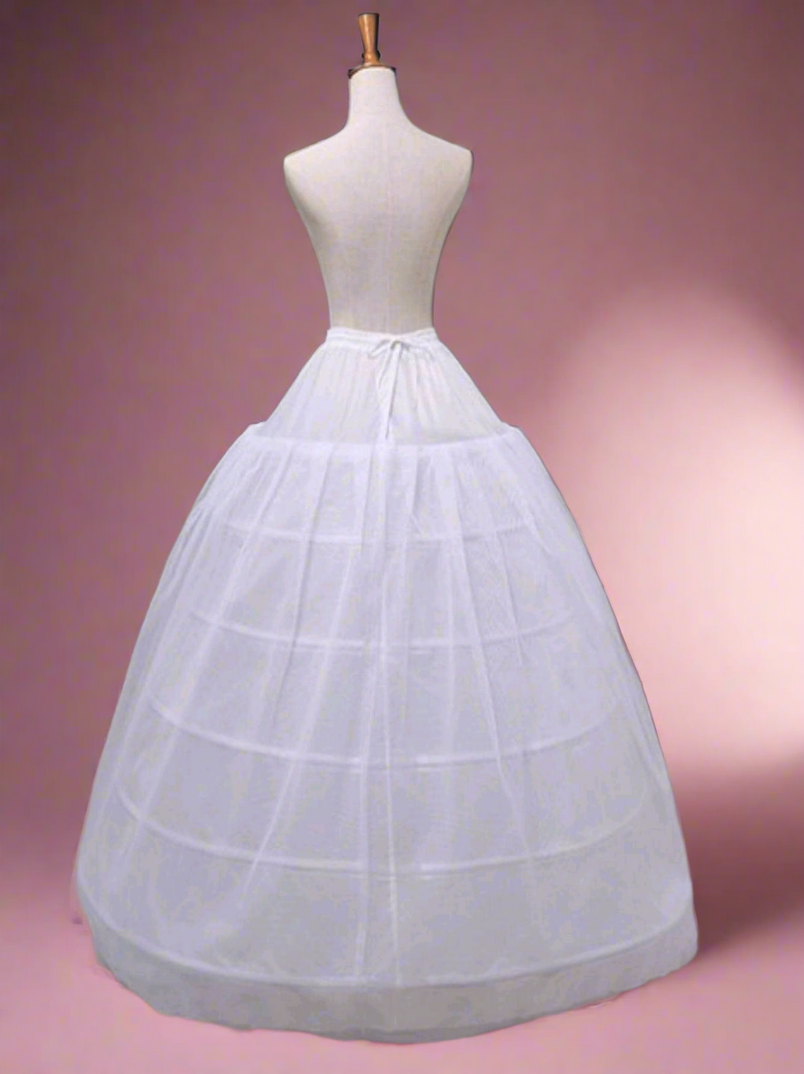White Crinoline Bridal Quinceanera Petticoat Hoop Skirt
