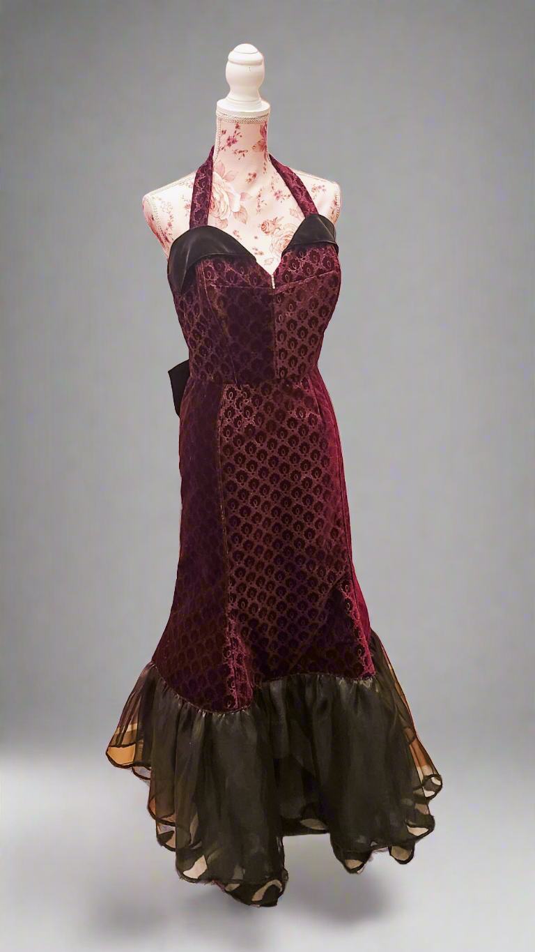Scarlet Red Velvet Fishtail Dress by Hollyville