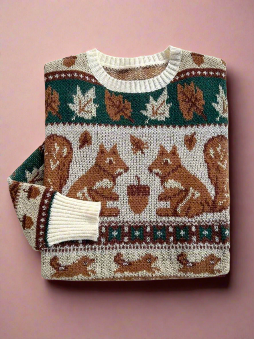 Autumn Squirrel Sweater