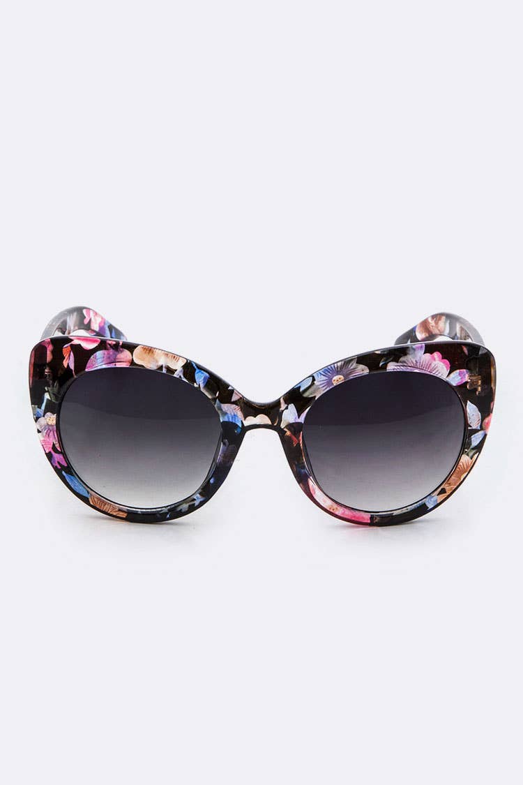 LA Jewelry Plaza - Floral Pattern Cat Eye Sunglasses