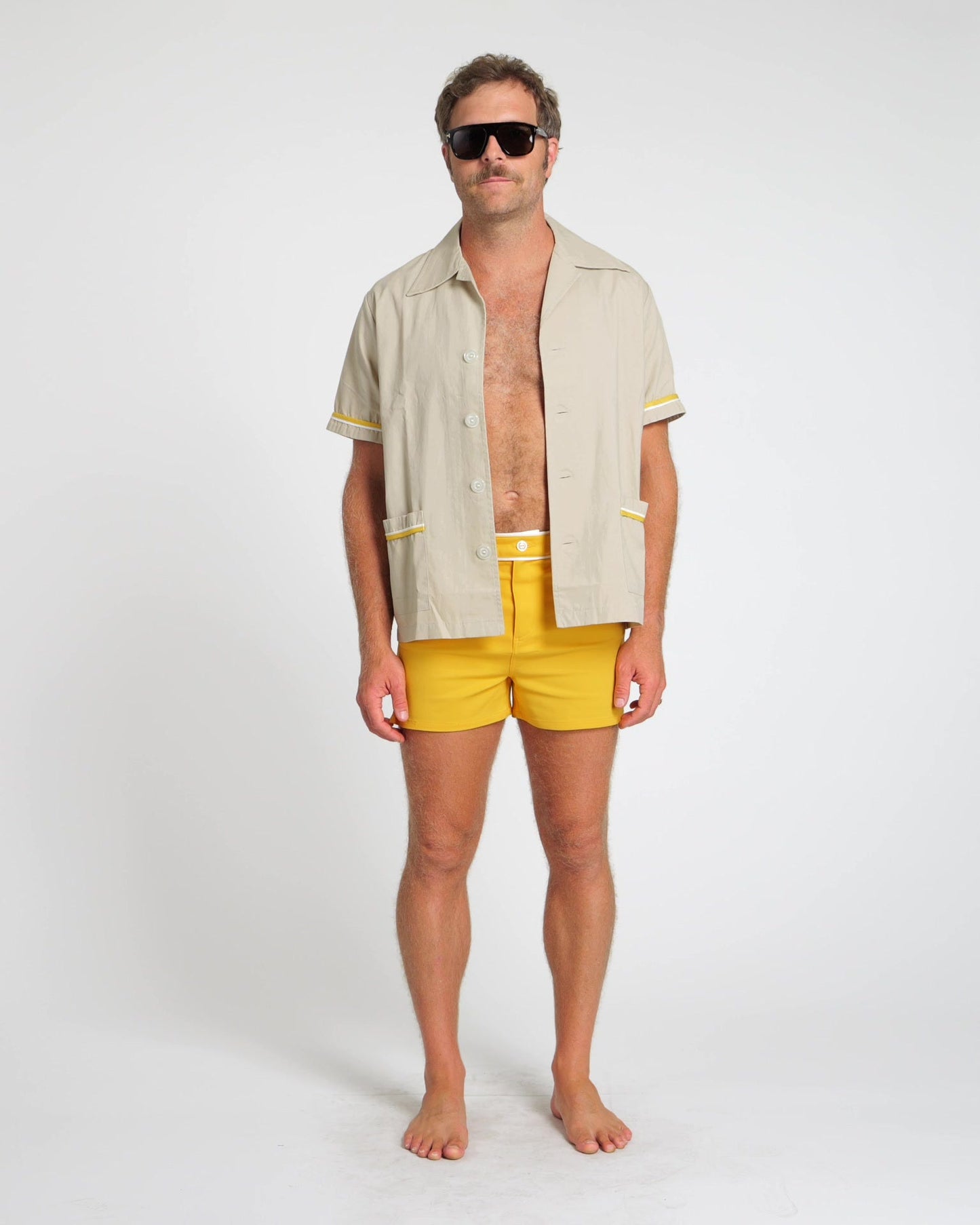 Summer Cabana Shirt (Sand/Gold/White)
