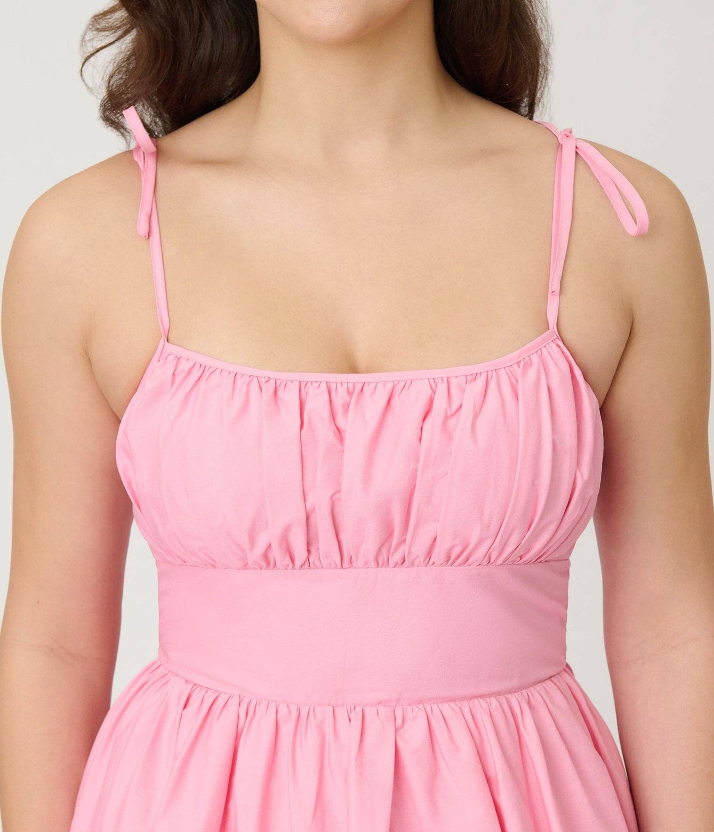 Unique Vintage - Unique Vintage Light Pink Sleeveless Cotton Swing Dress: M/8-10