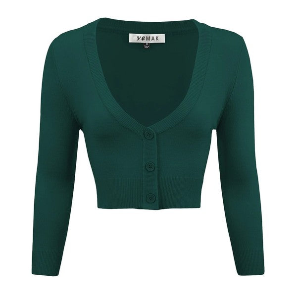 Cropped Plus Size Button Cardigan Sweater