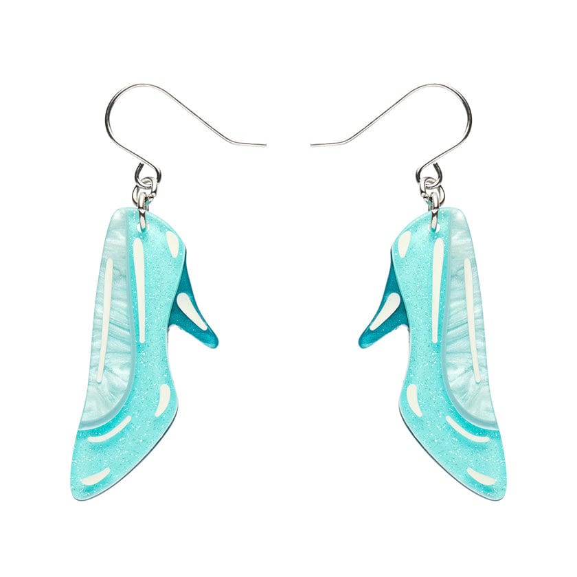 If the Shoe Fits Cinderella Glass Slipper Drop Earrings by Erstwilder