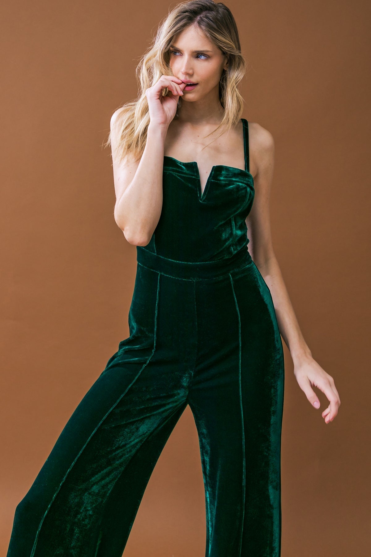 Blow A Kiss Velvet Jumpsuit