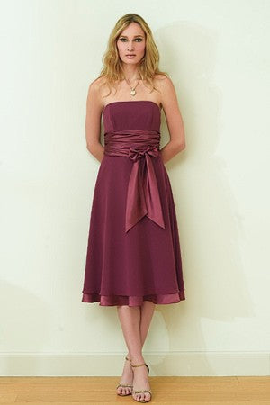 Chiffon Formal Evening Bridesmaid Dress in Raspberry Size 2