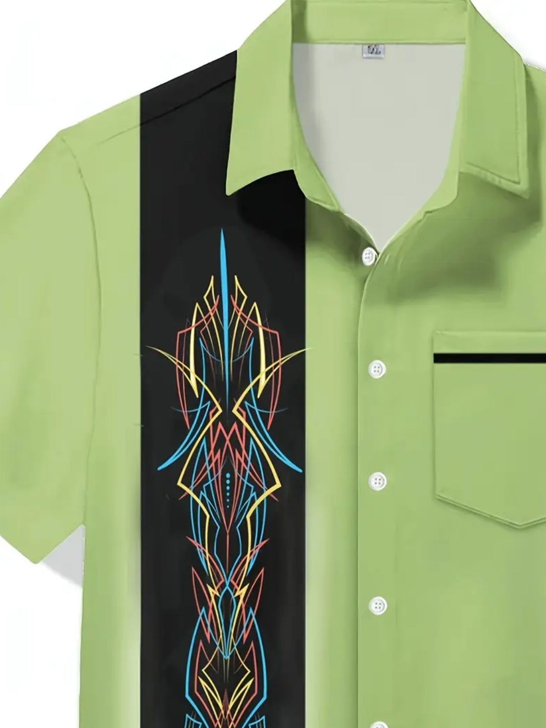 Retro Rockabilly Pinstripe Print Button Up Shirt
