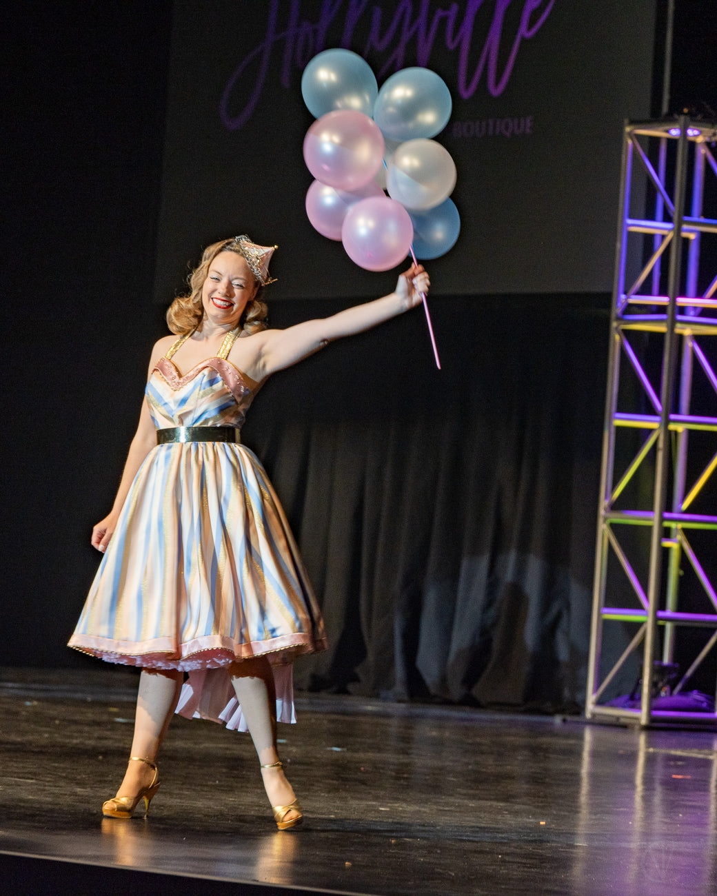Birthday Party pastel striped 1950's vintage inspired dress by Hollyville | Photo by Craig Maxfield