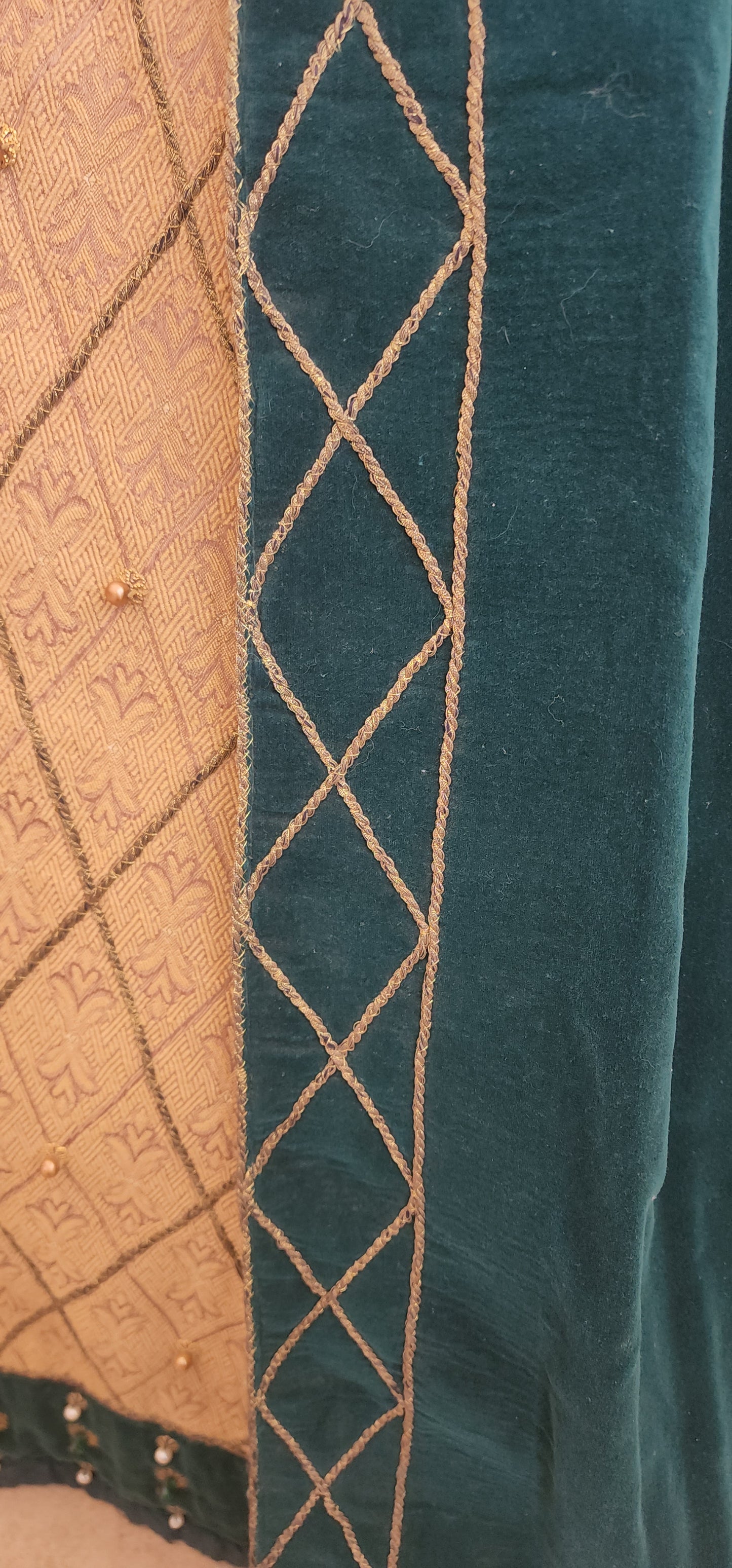 Elizabethan Renaissance 16th Century Forest Green Velvet Gown