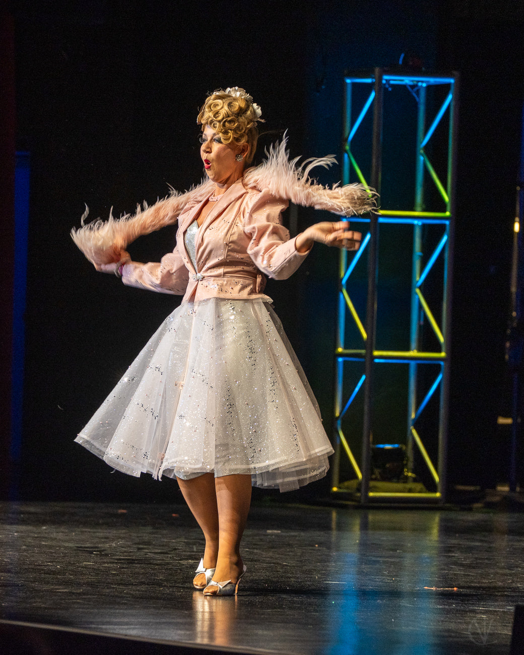 Glinda Glitter and Pearl Blazer Jacket by Hollyville