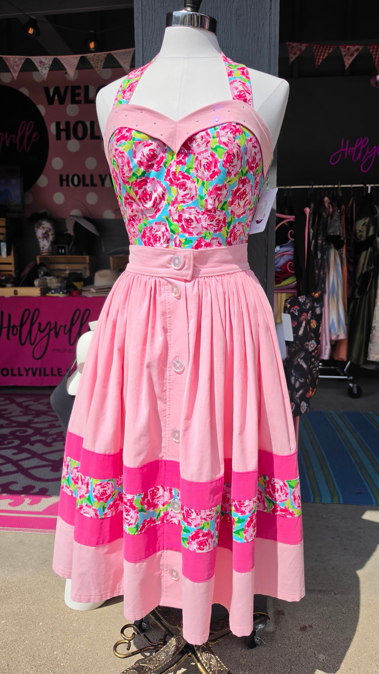 Floral Halter Top and Skirt Set by Hollyville