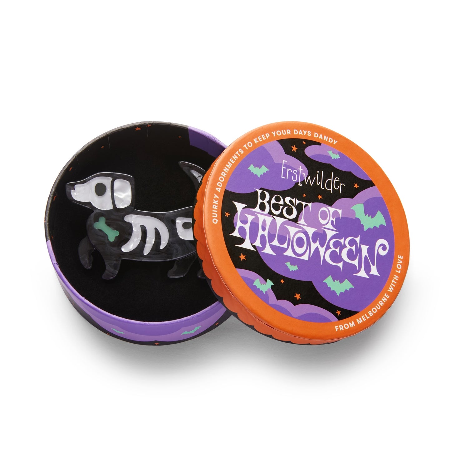 Doggo Darkness Glow in the Dark Brooch by Erstwilder