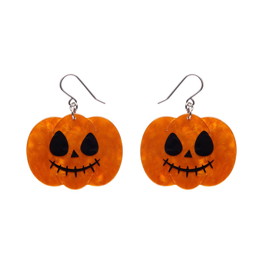 Jack O Lantern Drop Earrings in Orange by Erstwilder