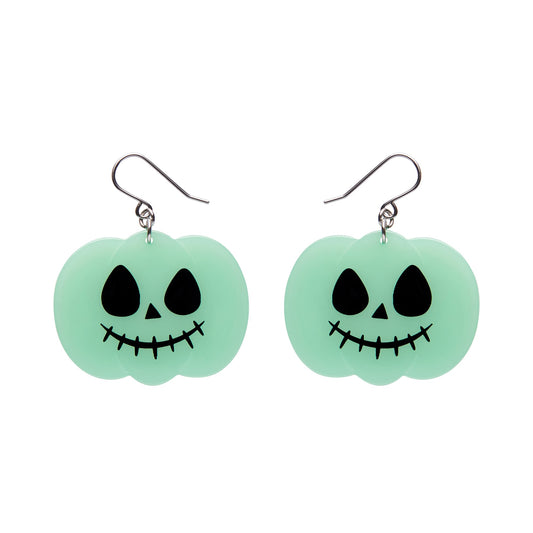 Jack O Lantern Drop Earrings in Glow In The Dark by Erstwilder