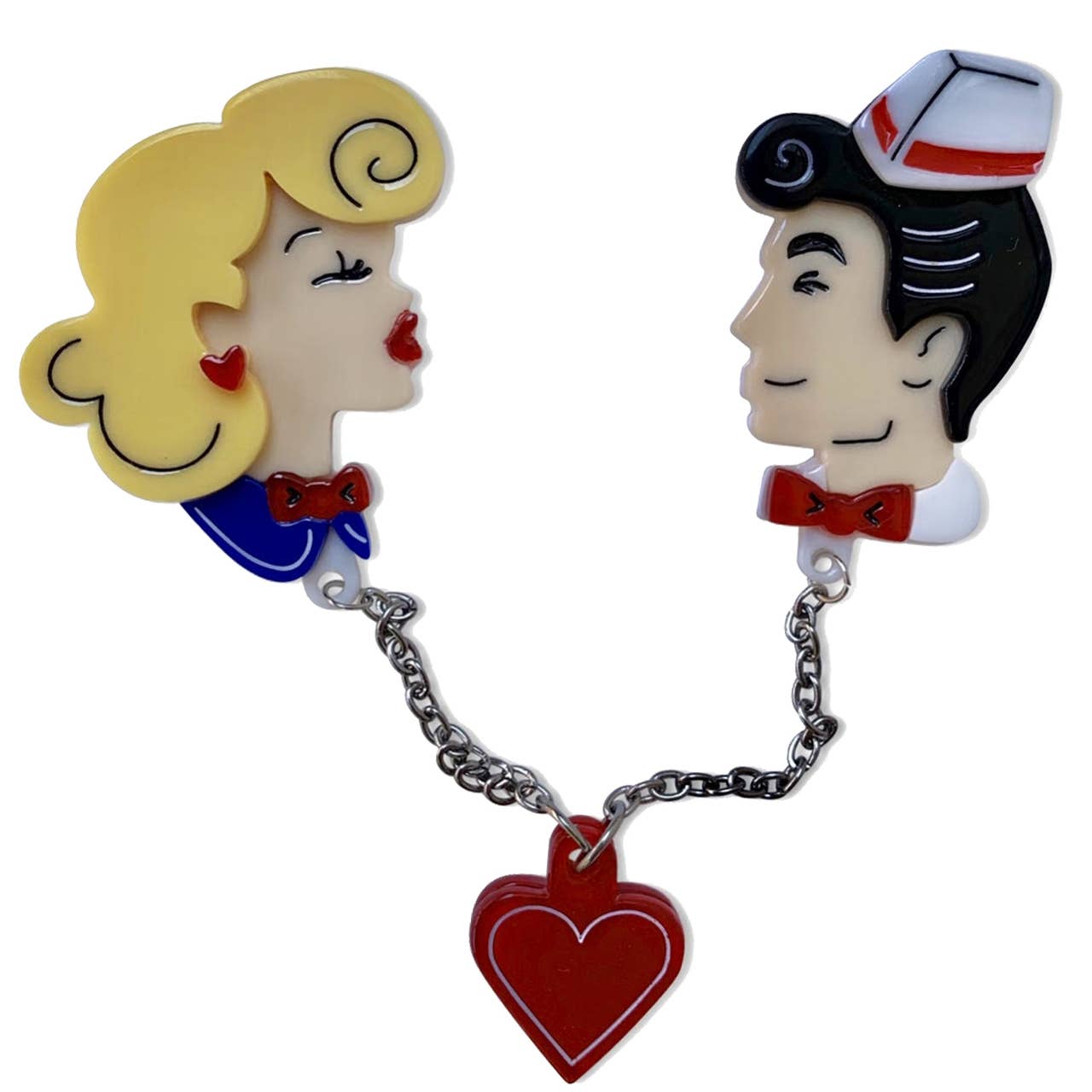 Belle & Beau Kiss Brooch by Lipstick & Chrome