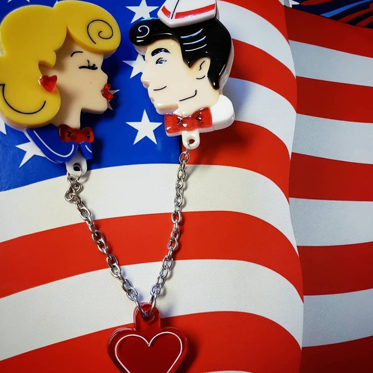 Belle & Beau Kiss Brooch by Lipstick & Chrome
