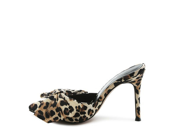 Joelle Bow Tie Leopard Print Heels
